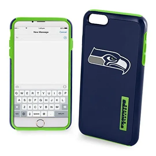 football Seattle Seahawks Dual Hybrid Case for iPhone 8+, 7+, 6S+, 6+ (5.5")
