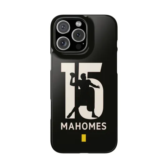 Patrick Mahomes Slim Phone Case, Kansas City Team, football Gift, Black Mobile Cover