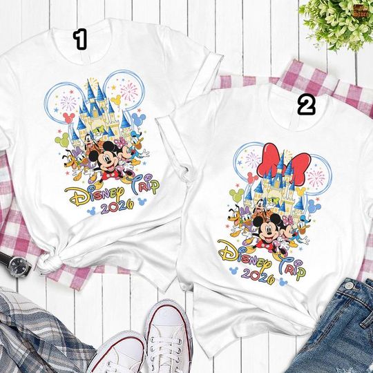 Discover Comfort Colors Disneytrip Mickey And Friends 2026 Shirt, Disneyland Family Trip Shirt, Disneyworld Shirt