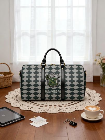 Personalized PU Leather Duffle Bag: Magic Academia Travel Bag