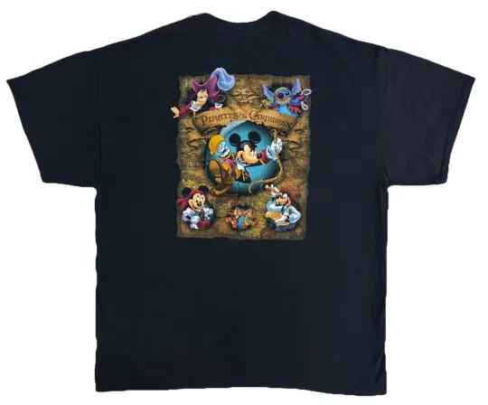 Discover Disney Cruise Pirates of the Caribbean Theme Black T-Shirt