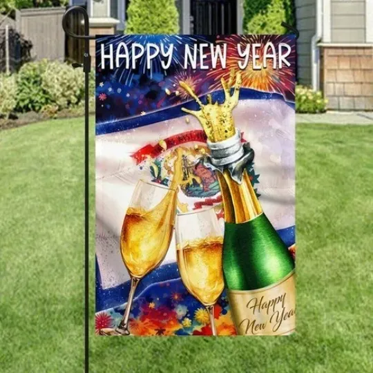 Discover West Virginia Happy New Year Garden Flag
