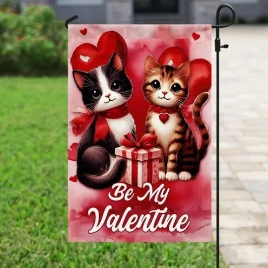 Discover Be My Valentine Cat Couple Garden Flag