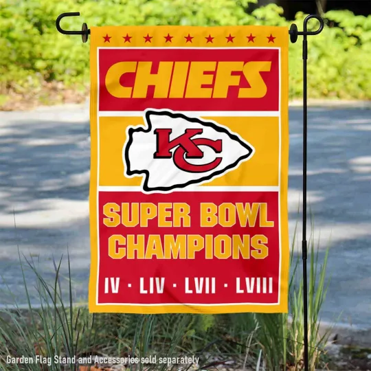 Discover KC Chiefs 4 Time Champions Garden Yard Banner Flag
