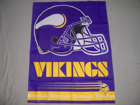 Discover MINNESOTA VIKINGS 27X37 garden pole flag superior quality GENUINE football Lic us