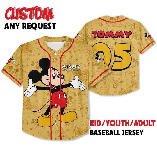 Discover Custom Mickey Baseball Jersey, Mickey Summer Beach Jersey, Summer Vacation Shirt, Friends Summer Shirt