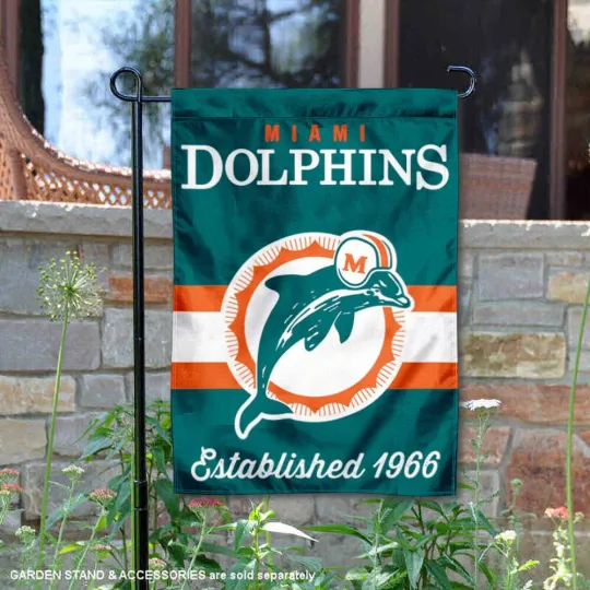 Miami Dolphins Throwback Retro Vintage  Garden Yard Banner Flag