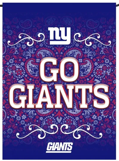 Discover football New York Giants Premium 2-sided Paisley GARDEN Flag 13"x18" Outdoor Banner