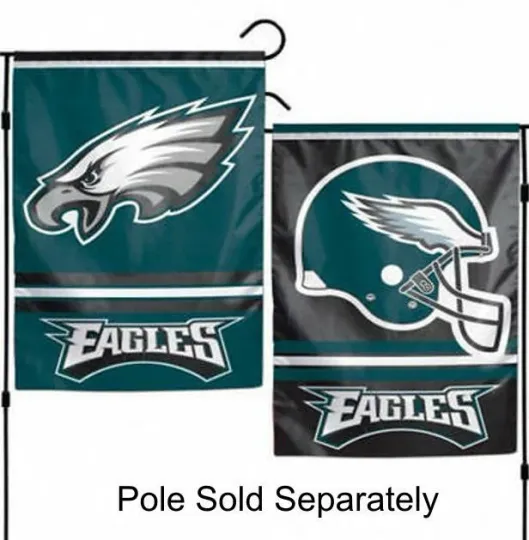 Discover Philadelphia Eagles 2 Sided Double Garden Flag Outdoor Window Banner 12 x18 New.