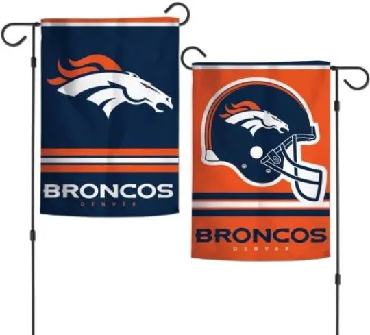 football Denver Broncos  Double Sided 12" x 18" Garden Flag