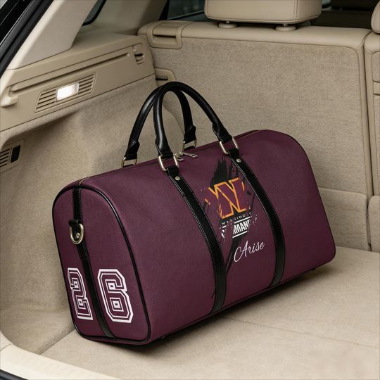 Personalized PU Travel Duffel, Custom Name Weekender, Gym Outdoor Carry-On Bag