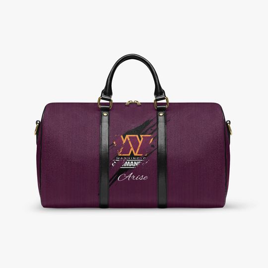 Custom Football Fan Travel Bag, Personalized Carry-On Gift, DC Supporter Bag, PU Leather Travel Duffel for Fans