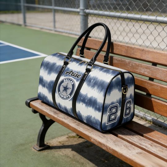 Discover Custom Name Travel Duffel for Fans, PU Leather Travel Duffel for Texas Football Fans, Gift for Star Supporters