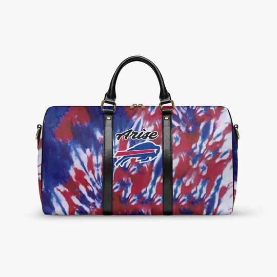 Personalized Fan Travel Duffel, PU Leather Weekender Bag, Custom Name Gift for Football Lovers, Gym Outdoor Carry-On