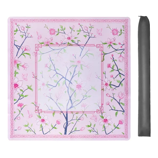 Discover Pink Printed Mahjong Mat (31.5”x31.5”) Anti-Slip