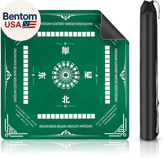 Discover Mahjong Tile Set,Mahjong Mat-Non-Slip Noise Reduction Gaming Mat,Card Games,Tile
