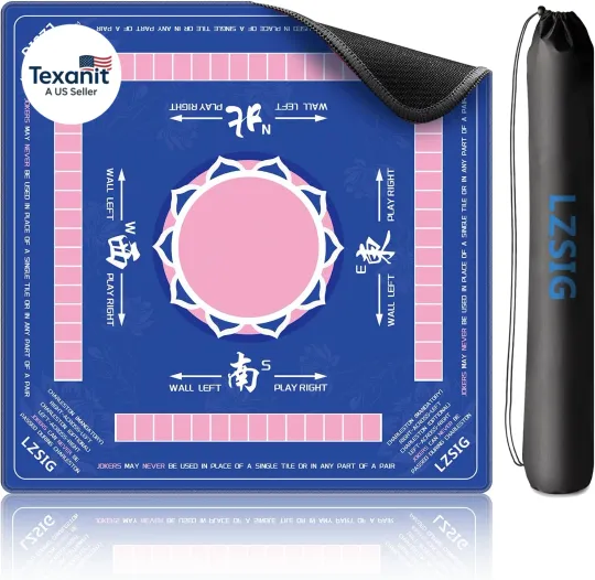 Discover Mahjong Mat with Rules for Table, Thickened Anti-Slip American Mahjong