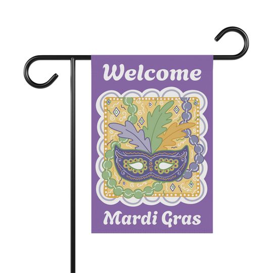 Discover Mardi Gras Mask Welcome Garden Flag