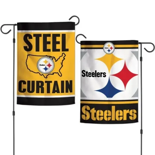 Discover PITTSBURGH Steeler DOUBLE SIDED GARDEN FLAG 12"X18" YARD BANNER football LICENSED