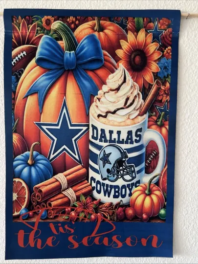 Discover Garden Flag 12x18 Dallas Cowboys football Double Sided Handmade  Autumn Pumpkin