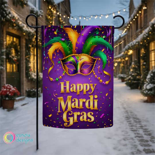 Discover Happy Mardi Gras Garden Flag, Carnival Mask Yard Flag, Mardi Gras Gift, Mardi Gras Patio Decor, Funny Garden Flags, Yard Flag