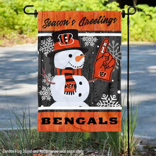 Discover Cincinnati Bengals Holiday Winter Snow Official Garden Yard Banner Flag