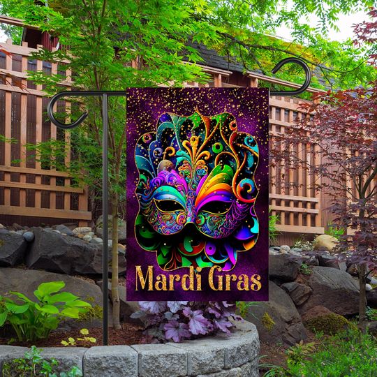 Discover Mardi Gras Garden Flag, Garden Decoration, Housewarming Gift, Porch Flag, Spring Flag