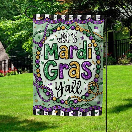 Discover Mardi Gras Flag, Personalized Mardi Gras Garden Flag, Mardi Gras, Mardi Gras Yard Flag, Garden Decor, Personalized Flag  AXLI32
