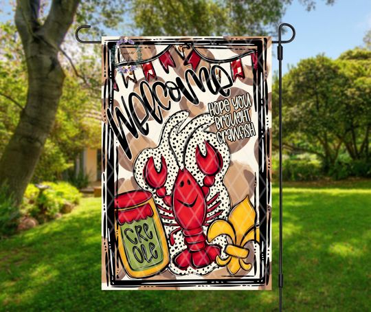 Discover Mardi Gras Crawfish Garden Flag: Waterproof Outdoor Decor