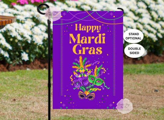 Discover Mardi Gras Flag, Street Parade Flag,  Masquerade Flag, Fleur De Lis Flag ,Spring Flag, Mardi Gras Party, Fat Tuesday flag, Mardi Gras Beads
