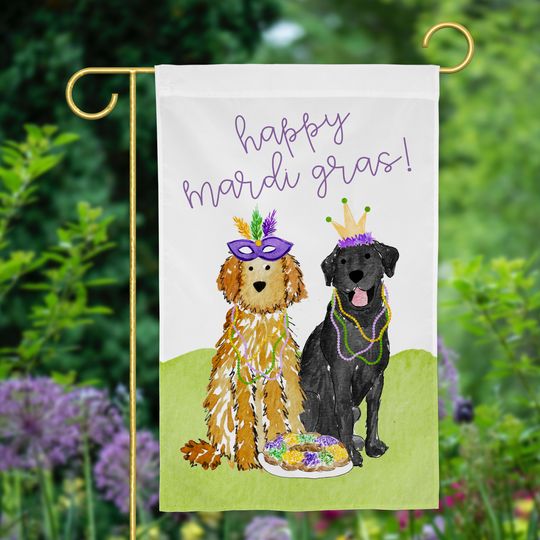 Mardi Gras Pet Garden Flag