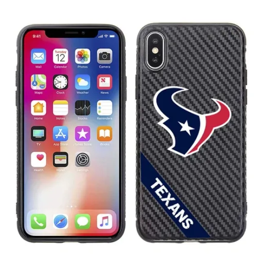 football Houston Texans Black Carbon Case for iPhone X, XS (5.8")