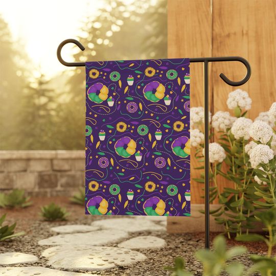 Discover Mardi Gras Garden Flag, Mardi Gras Home Decor, Louisiana Gifts, Louisiana Mardi Gras