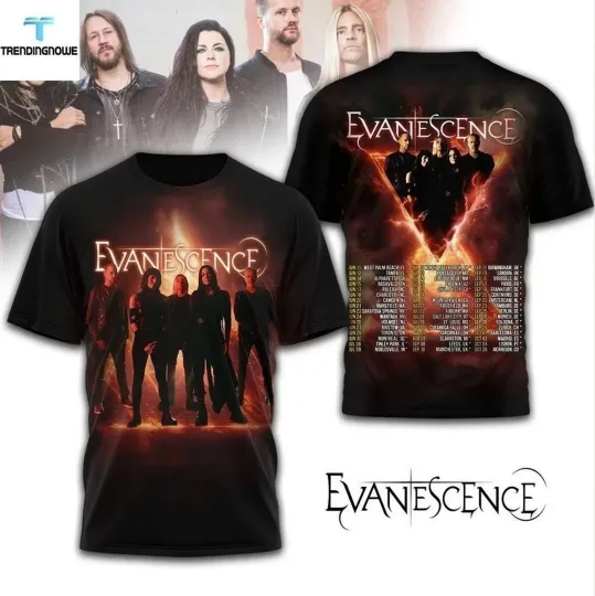 Evanescence World Tour 2026 3D T-Shirt