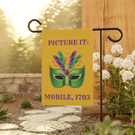 Discover Banner, Mardi Gras Celebration Garden & House Flag, Decorative Outdoor Sign, Mobile Albm, Mardi Gras Party Dcor, Festive Garden Flag