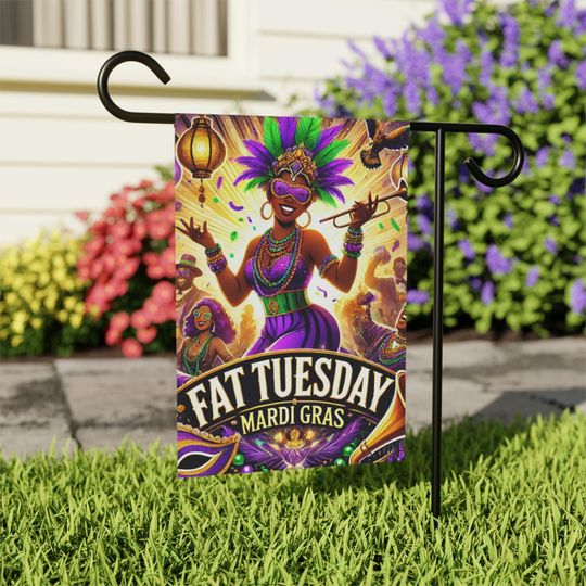 Discover Mardi Gras Garden Banner: Festive Carnival Outdoor Decor