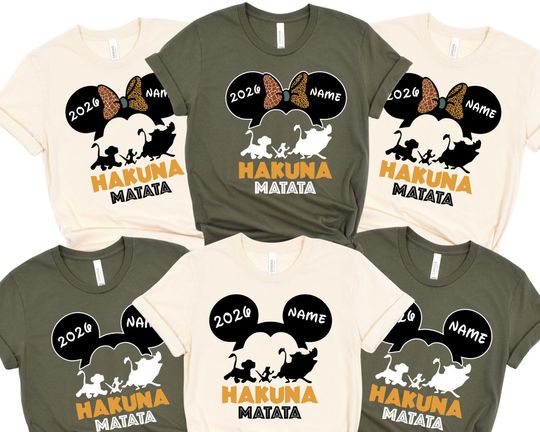 Custom Hakuna Matata 2026 Shirts, Disney Animal Kingdom 2026 Shirt, Custom Disney Animal Kingdom 2026