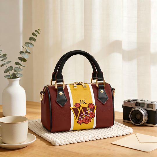 Discover Custom Name Football Fan PU Handle Bag, Personalized Crossbody & Handbag for Game Day Style, Gift For Rave Fan