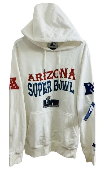 football SUPER BOWL LVII  Starter Hoodie Sweatshirt - Stitched Patches! AFC/NFC