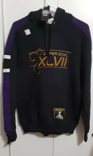 Discover Hoodie Size Adult XL  SuperBowl Licensed By football Pullover Black New with tags"