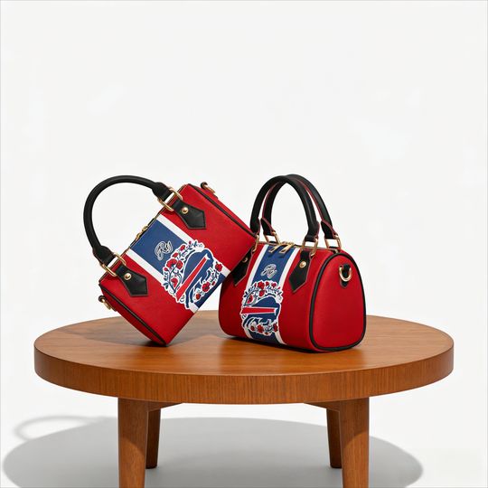 Discover Custom Name Football Fan Crossbody Bag, Personalized PU Leather Handbag Gift for Buffalo Supporters & Game Day Style