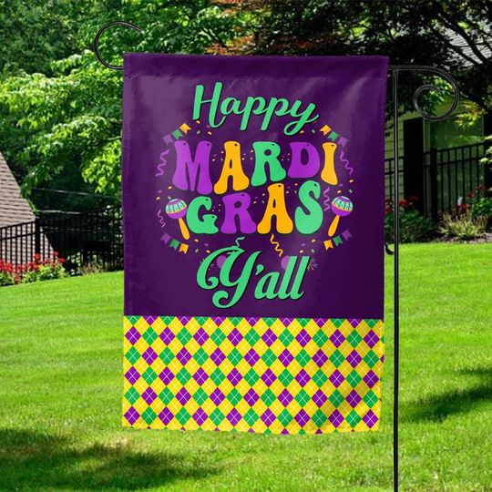 Discover Mardi Gras Garden Flag, Mardi Gras Flag, Mardi Gras Garden Decor, Garden Flag Mardi Gras, Front Door Decor, Outdoor Flag UMU301