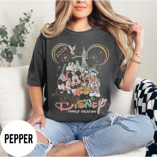 Discover Retro Disney Mickey and Friends T-Shirt, Disney Family Vacation 2026 T-Shirt