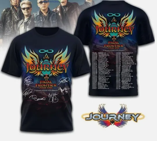 Discover Journey Band Shirt Final Frontier Tour 2026 Gift For Fans All Size Tshirt 3D
