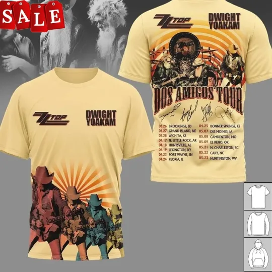Discover ZZ Top Dwight Yoakam Dos Amigos Tour 2026 Gift For Fans