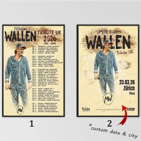 Custom Poster - Wallen Western Tribute UK 2026 Tour From January To June Poster