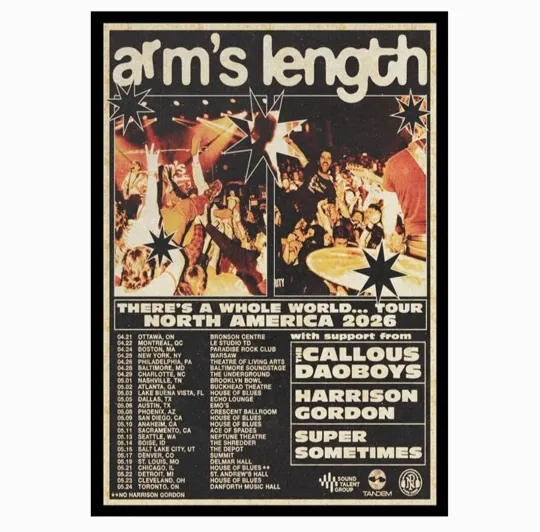 Discover Arm’s Length North America Tour 2026 Poster