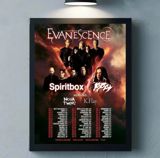 Evanescence World Tour 2026 North American poster