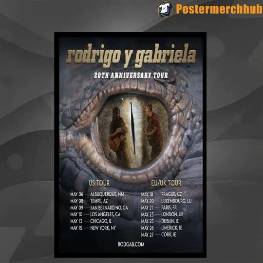Discover Rodrigo y Gabriela Gabriela 20th Anniversary Tour 2026 Poster