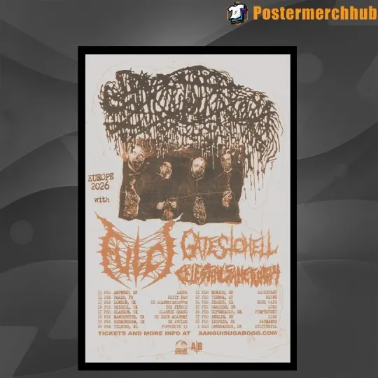 Discover Sanguisugabogg February in Europe Tour 2026 Poster Home Decor, Wall Art